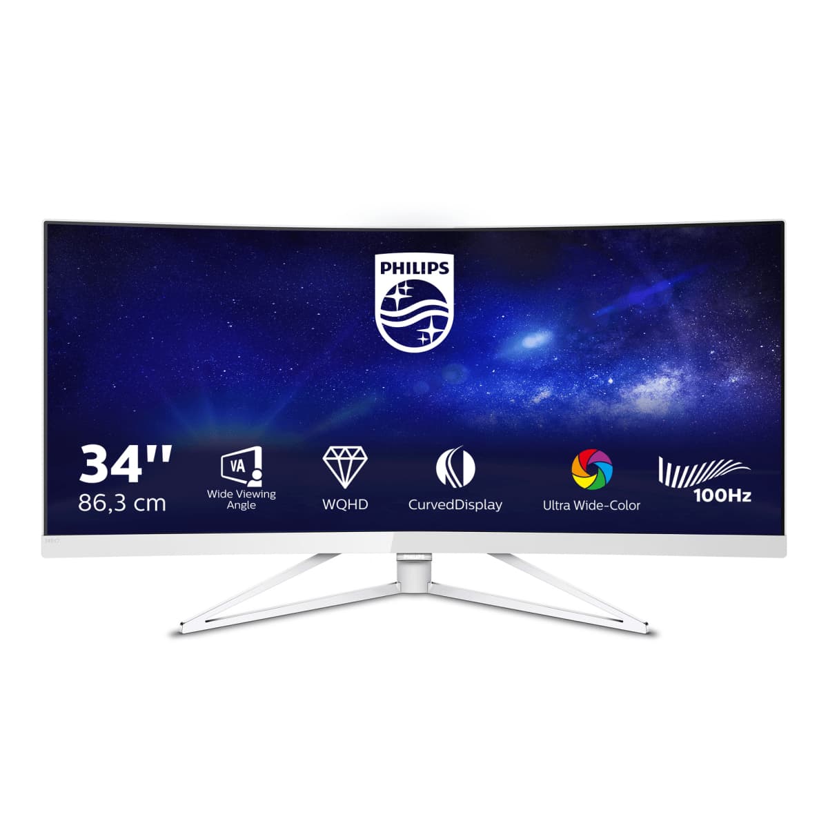 Philips X Line 349X7FJEW/01 computer monitor 86.4 cm (34") 3440 x 1440 pixels UltraWide Quad HD+ LED White