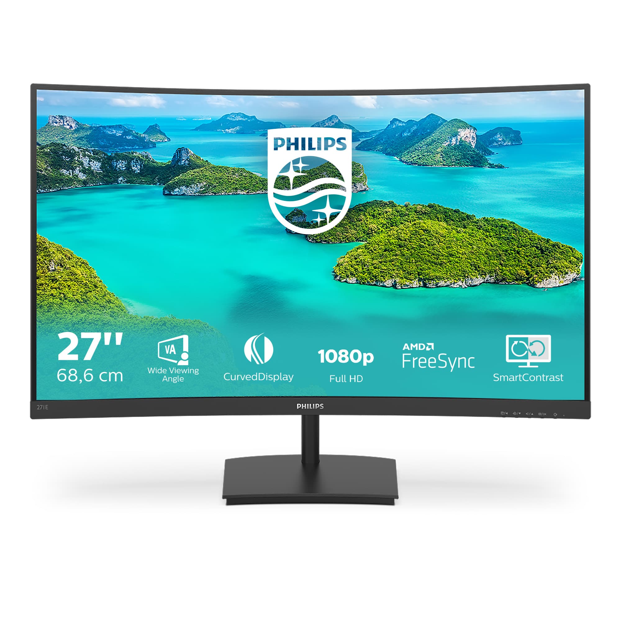 Philips E Line 271E1SCA/01 computer monitor 68.6 cm (27") 1920 x 1080 pixels Full HD LCD Black