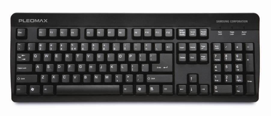 Samsung Pleomax PKB-720 Standart keyboard USB + PS/2 QWERTY Black